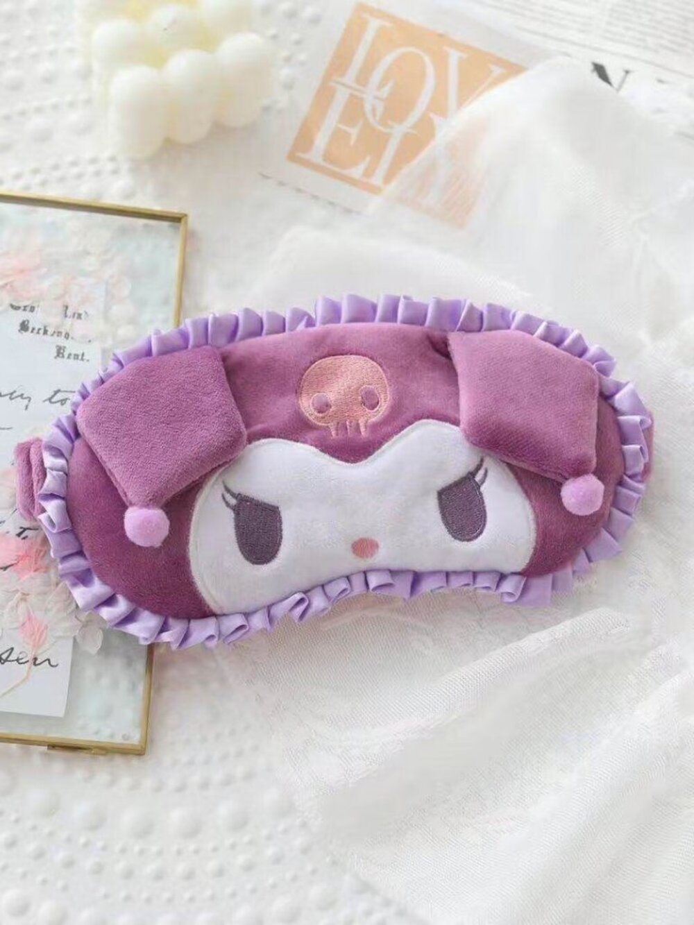 Sanrio Kuromi Plush Sleeping Eye Mask Multi/Purple